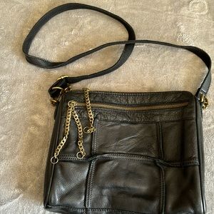 Lucky Brand Black Leather Cross Body Bag